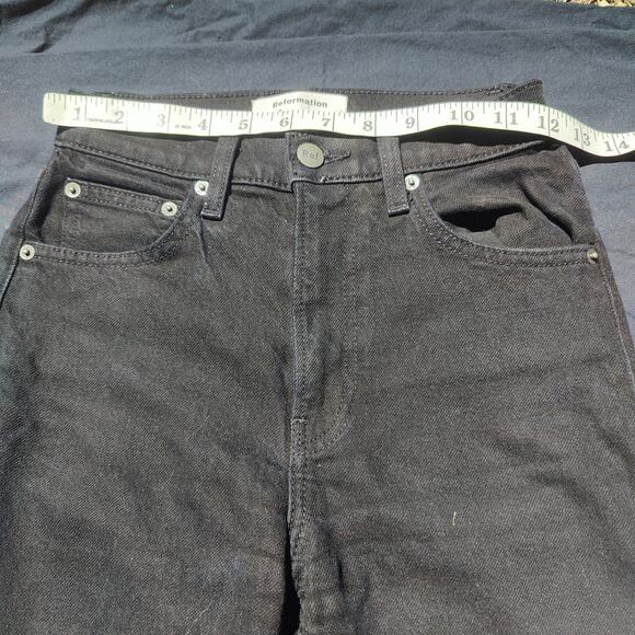 Reformation Liza‎ High Rise Straight Jeans Womens 23 Black Preppy Zip Fly - Picture 2 of 9
